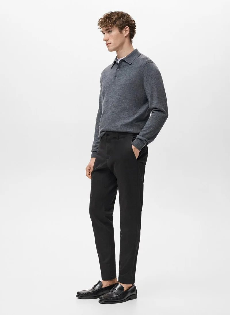 Mango Man  Prato cropped tapered chino trousers for Men | Best Price UAE